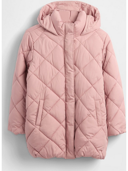 Gap Παιδικό Μπουφάν Χειμωνιάτικο Puffer Αντιανεμικό Ροζ 819589002
