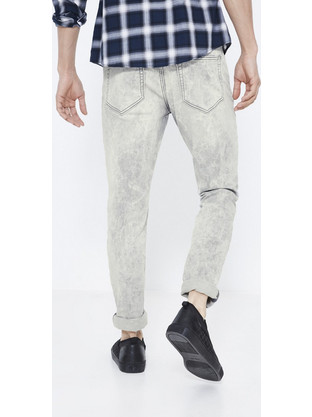 Celio Ανδρικό Τζιν Παντελόνι Ελαστικό Slim Εφαρμογή Γκρι Alosteve