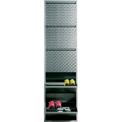 Kare Design Παπουτσοθήκη Μεταλλική Caruso Ασημί M50xΠ14xΥ170cm KA-9275