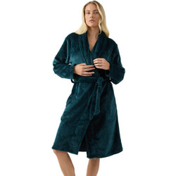 Minerva Γυναικεία Ρόμπα Χειμωνιάτικη Fleece Κυπαρισσί 96-52702-198