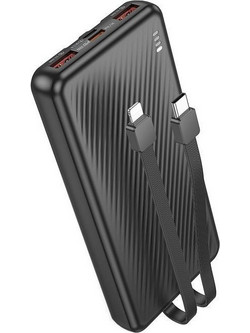 Borofone BJ57 Power Bank 10000mAh με 2 Θύρες USB-A & Θύρα USB-C Power Delivery Black