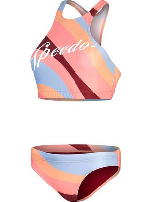 Speedo Αθλητικό Bikini Set Μπουστάκι Κοραλί Γαλάζιο 003133-14497W