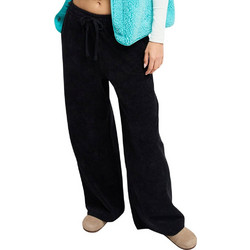 Roxy Ψηλόμεσο Κοτλέ Γυναικείο Παντελόνι Jogger Loose Εφαρμογή με Λάστιχο Μαύρο ERJNP03691-KVJ0