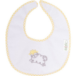 Figlio Bino Sheep 50-55 Αδιάβροχη Σαλιάρα Υφασμάτινη με Αυτοκόλλητο Κίτρινη