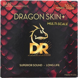 DR Strings Dragon Skin+ DBSM6-30 Σετ 6 Χορδές Ηλεκτρικού Μπάσου Stainless Steel 30-125"
