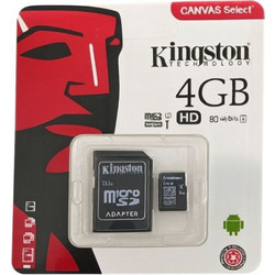 Kingston Canvas Select microSDHC 4GB Class 10 UHS-I 80MB/s + Adapter
