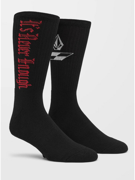 Volcom Schroff Ανδρικές Κάλτσες Ψηλές με Σχέδια Μαύρες D6322400-BLK