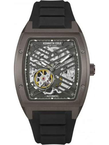 Kenneth Cole Ανδρικό Ρολόι Αυτόματο με Μαύρο Καουτσούκ Λουράκι KCWGZ0046102
