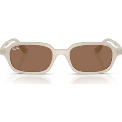 Ray-Ban RB4455 680873 Γυναικεία Γυαλιά Ηλίου Ορθογώνια Κοκάλινα Λευκά με Καφέ Φακό