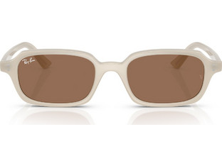 Ray-Ban RB4455 680873 Γυναικεία Γυαλιά Ηλίου Ορθογώνια Κοκάλινα Λευκά με Καφέ Φακό