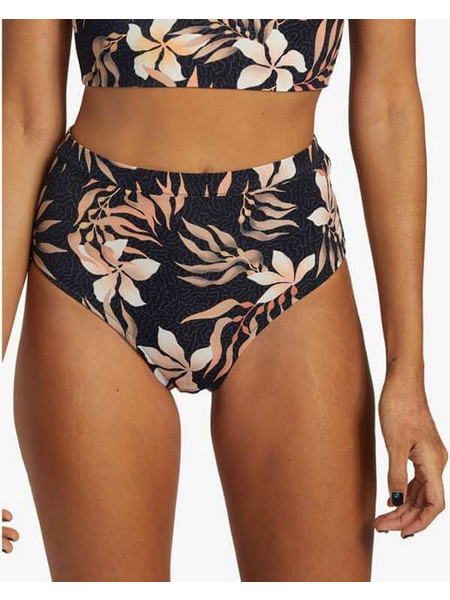 Billabong Coral Gardeners Ψηλόμεσο Bikini Slip Floral Μαύρο Μπεζ ABJX400968-MUL