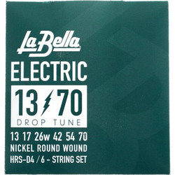 La Bella HRS-D4 Σετ 6 Χορδές Ηλεκτρικής Κιθάρας Nickel Plated Steel 13-70" Extra Hard Tension