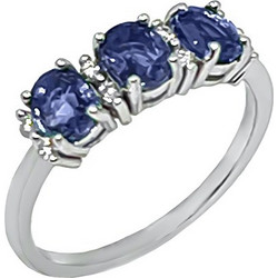 Million Diamonds Γυναικείο Δαχτυλίδι Σειρέ Μισόβερο από Λευκόχρυσο 18K με Διαμάντι & Ζαφείρι RL23082