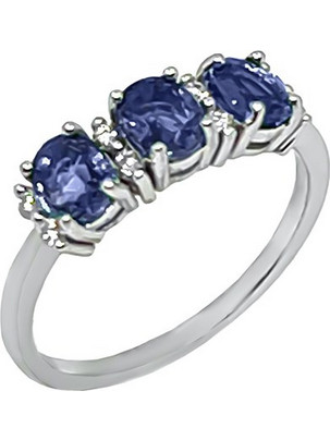 Million Diamonds Γυναικείο Δαχτυλίδι Σειρέ Μισόβερο από Λευκόχρυσο 18K με Διαμάντι & Ζαφείρι RL23082