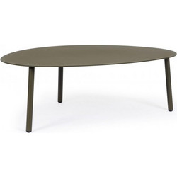 Kare Design Οβάλ Τραπέζι Κήπου Μεταλλικό Χακί 100x70x34cm 0663563