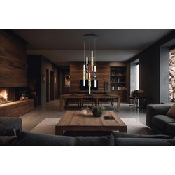 Sikrea Kira/S5 Κρεμαστό Φωτιστικό Οροφής Πολύφωτο LED με Ρυθμιζόμενο Λευκό Φως 7678DIM