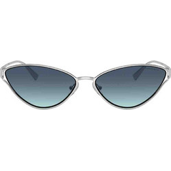 Tiffany & Co 3095 60019S Γυναικεία Γυαλιά Ηλίου Cat Eye Μεταλλικά Ασημί με Μπλε Φακό