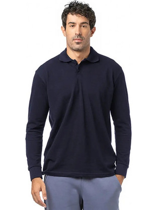 Bodymove Ανδρική Αθλητική Μπλούζα Polo Navy Μπλε 728-1
