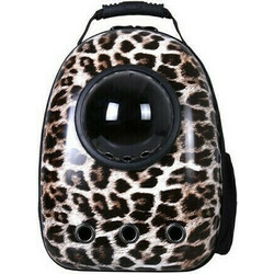 Glee Leopard Σακίδιο Πλάτης Μεταφοράς Γάτας Καφέ 30x25x42cm