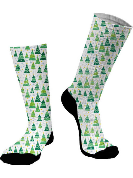 Dimisocks Do You Dare Christmas Trees Χριστουγεννιάτικες Ανδρικές Κάλτσες Ψηλές Λευκές 70078