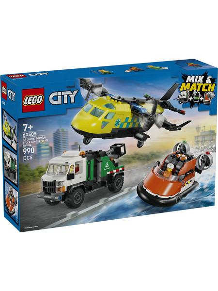 Lego City Airplane, Service Truck & Hovercraft Remix για 7+ Ετών 60505