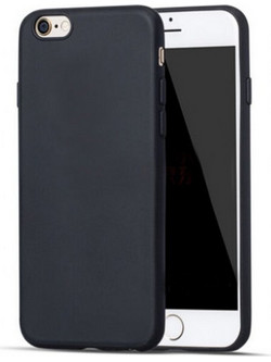 Θήκη iphone 6 plus Σιλικόνης Ματ TPU Candy Χωρίς τρύπα στο σήμα - 3755 - Μαύρο - OEM