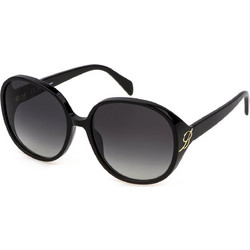 Blumarine SBM864 700F Γυναικεία Γυαλιά Ηλίου Oversized Κοκάλινα Μαύρα με Μαύρο Φακό