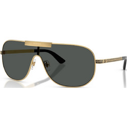Versace VE2293 100287 Γυναικεία Γυαλιά Ηλίου Μάσκα Μεταλλικά Χρυσά με Πράσινο Φακό