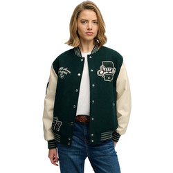 Superdry Γυναικείο Μπουφάν Χειμωνιάτικο Bomber Μακρύ Κυπαρισσί W5012061A-8UM