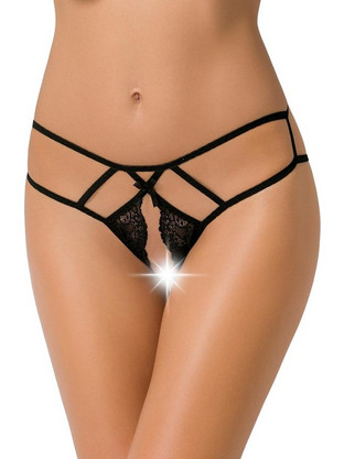 Passion Trini Γυναικείο Sexy Slip Αυτοκινήτου με Δαντέλα Μαύρο 5908305947448