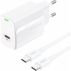 Foneng EU65 Φορτιστής με Καλώδιο USB-C με Θύρα USB-C 20W Power Delivery