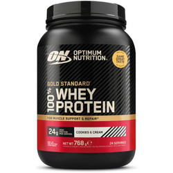 Optimum Nutrition Gold Standard 100% Whey Cookies & Cream Πρωτεΐνη Ορού Γάλακτος Γράμμωσης 768gr