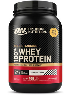 Optimum Nutrition Gold Standard 100% Whey Cookies & Cream Πρωτεΐνη Ορού Γάλακτος Γράμμωσης 768gr