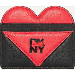 DKNY Μικρό Δερμάτινο Γυναικείο Πορτοφόλι Καρτών με Snap Λευκό Μαύρο R411ZF07-BLW