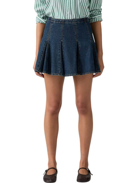 Levi's Μίνι Φούστα Τζιν Ψηλόμεση Πλισέ Navy Μπλε 005DV-0003