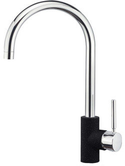Sanitec Doppio Granite Nero Μπαταρία Κουζίνας Πάγκου Διπλής Παροχής Ανάμεικτη Μαύρη