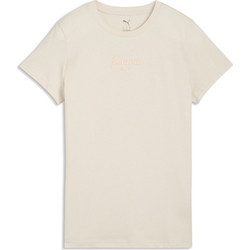 Puma ESS+ Script Tee Γυναικείο Αθλητικό T-Shirt Εκρού 691760-87