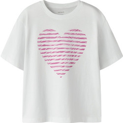 Name It Παιδικό T-Shirt Κοντομάνικο Λευκό Ροζ 13254496