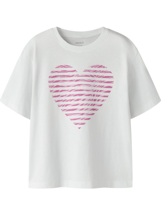 Name It Παιδικό T-Shirt Κοντομάνικο Λευκό Ροζ 13254496