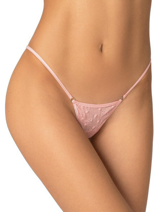 Milena By Paris Γυναικείο Sexy String με Δαντέλα Ροζ 6786