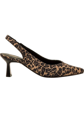 MTNG Γόβες Slingback Δερμάτινες με Λεπτό Χαμηλό Τακούνι Καφέ 54163-C59117