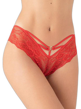 Milena By Paris Γυναικείο Sexy Brazil με Δαντέλα Κόκκινο 8387