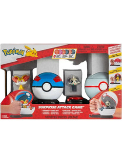 Jazwares Pokemon Surprise Attack Game Fennekin Great Ball & Pancham Premier Ball