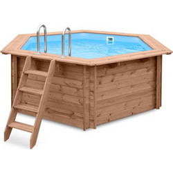 Abatec Santorini Heka 1 Πισίνα Ξύλινη με Αντλία Φίλτρου Φ355x116cm