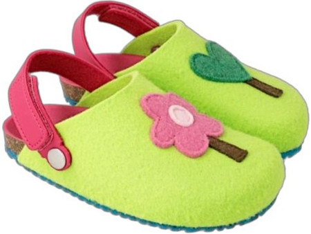Agatha Ruiz De La Prada Ανατομικές Χειμερινές Παιδικές Παντόφλες για Κορίτσι με Γούνα Lime Φούξια 221975-C