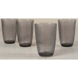 Hermia Σετ Ποτήρια Νερού Γυάλινα Splendid Γκρι 395ml 4τμχ 127RKL1178
