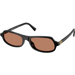 Miu Miu MU10SU 16K90Q Ανδρικά Γυαλιά Ηλίου Aviator Κοκάλινα Μαύρα με Καφέ Φακό