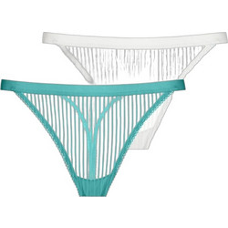 Dorina Lamina Γυναικείο Sexy String Λευκό Τιρκουάζ FXST0047LA077-2X0431