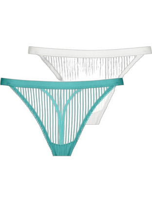 Dorina Lamina Γυναικείο Sexy String Λευκό Τιρκουάζ FXST0047LA077-2X0431