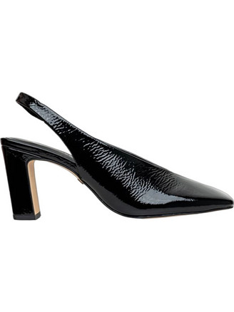 Carrano Γόβες Slingback Λουστρίνι με Χοντρό Ψηλό Τακούνι Μαύρες 862004-CABL01